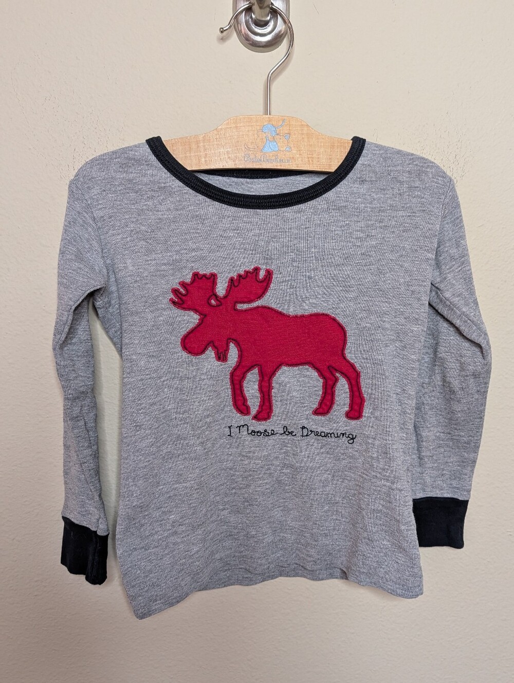 Hatley Kids I Moose Be Dreaming 2 Piece Pajama Set Red Moose Gray Size 2
